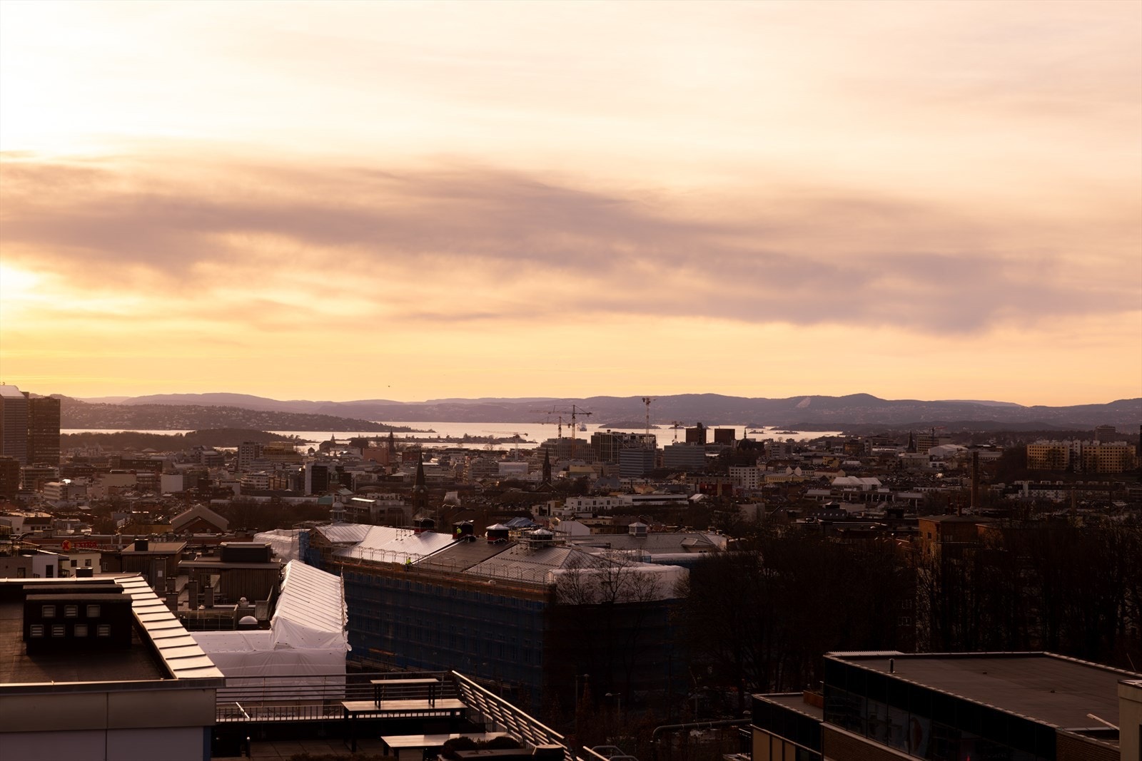 Fra takterrassene kan du nyte en fantastisk utsikt over Oslo by og mot fjord. Galleribilde