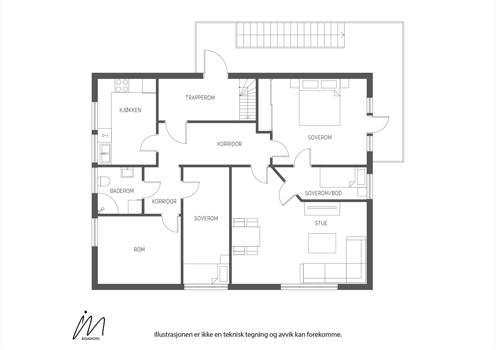 Planløsning byggets 2. etasje. Galleribilde