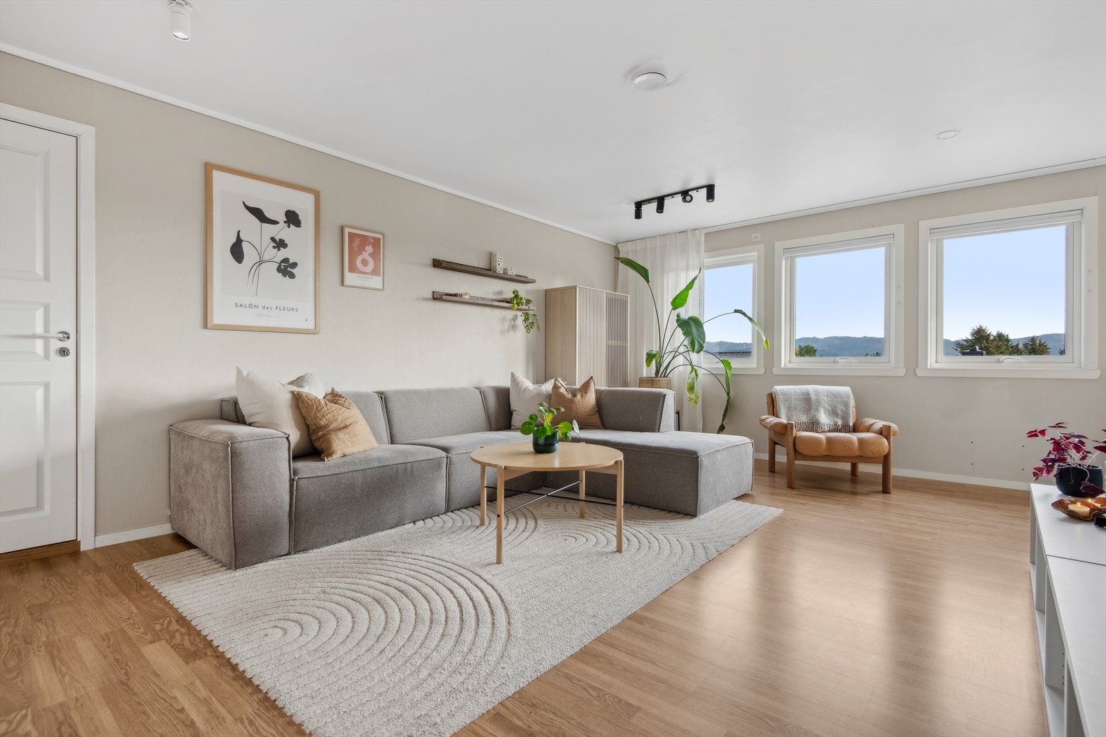 Hoveddelen har en romslig stue med god plass til stor sofagruppe. Galleribilde