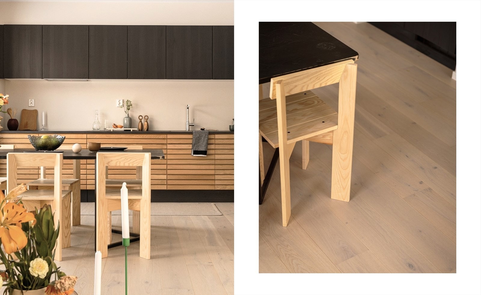 Spiseplassen finner sin naturlige plass i forbindelse med kjøkkenet, med god plass til et stort spisebord for sosiale lag. Galleribilde