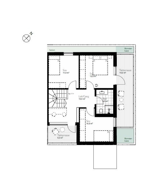 Plantegning for 2. etasje. Galleribilde