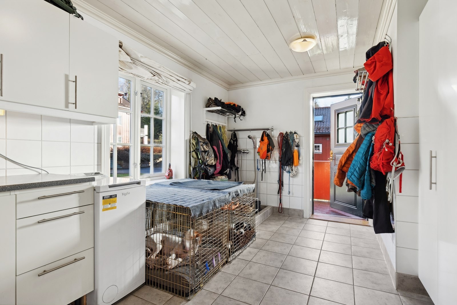 Hunderom/sportsrom med hundedusj, vaskemaskin, vask og rikelig med skapplass. Galleribilde