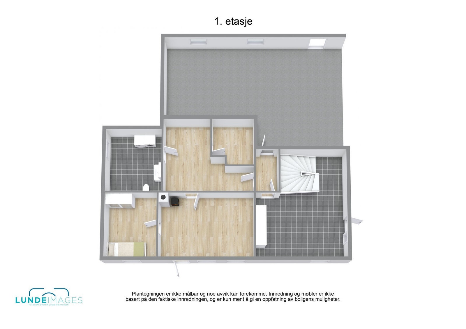 Planskisse 1. etasje 3D - ikke målbar Galleribilde