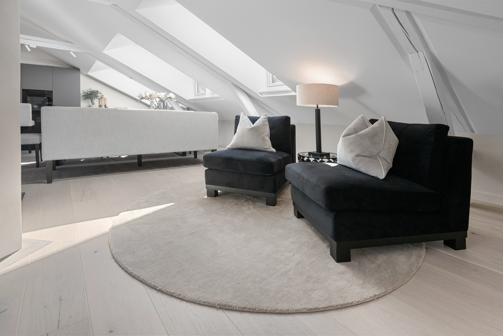 Leiligheten gir naturlig inndeling for ulike soner, slik at hele leiligheten kan utnyttes Galleribilde