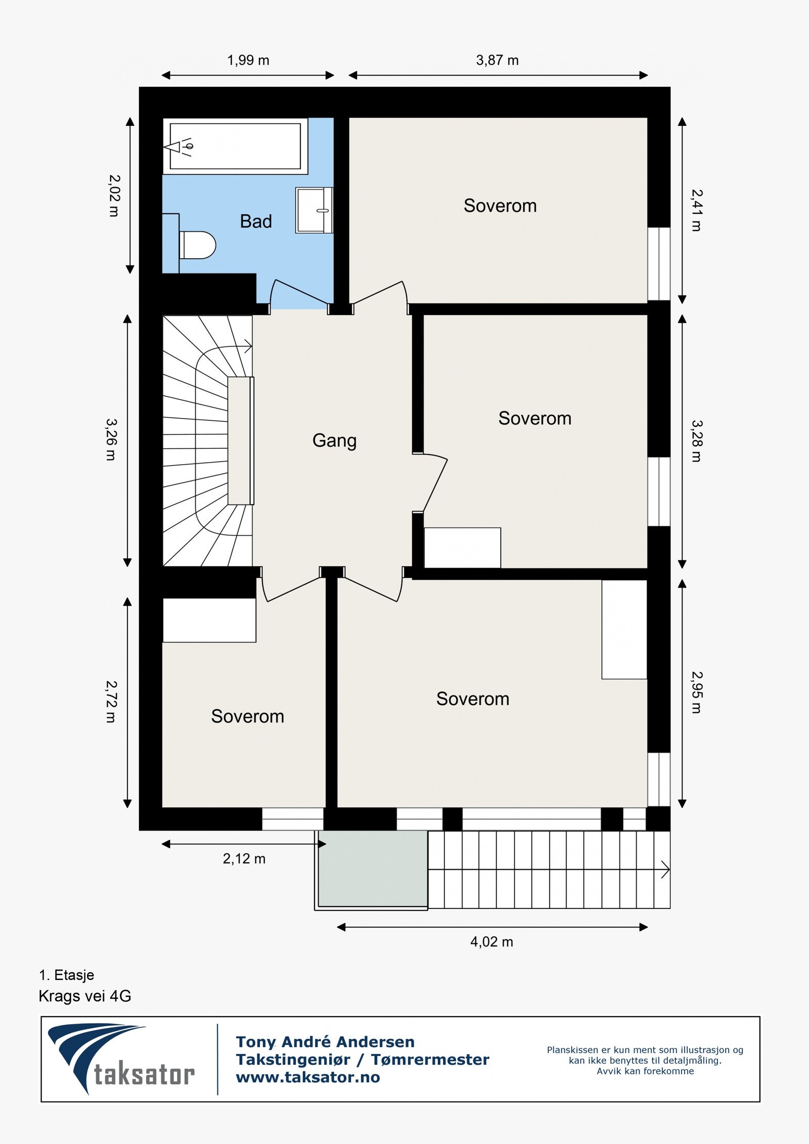 Plantegning - Krags vei 4G - 1. Etasje Galleribilde