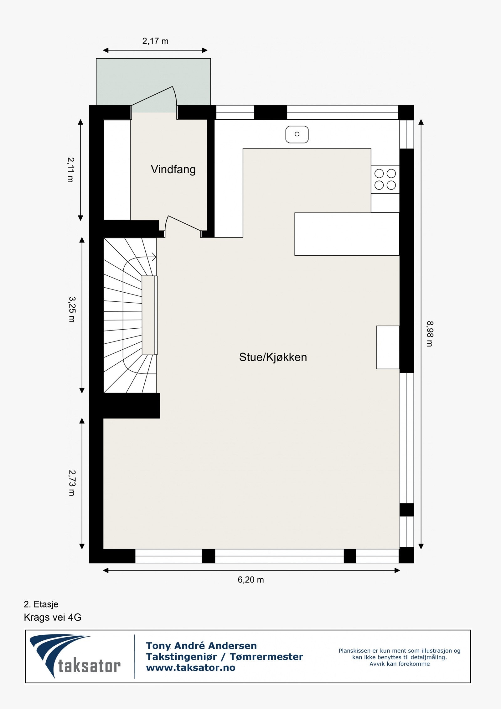 Plantegning - Krags vei 4G - 2. Etasje Galleribilde