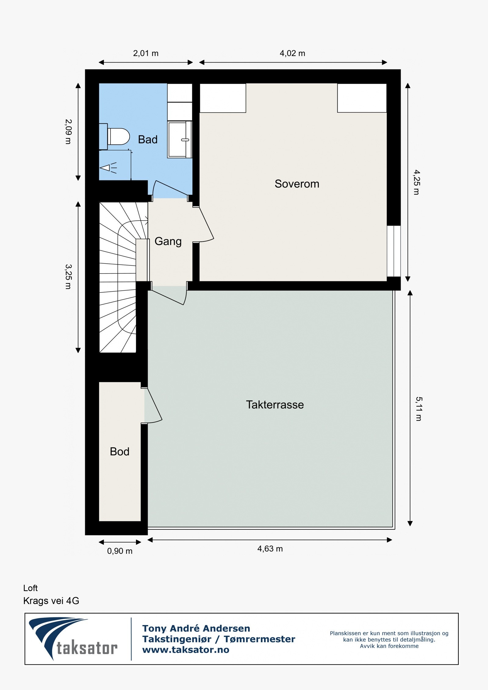 Plantegning - Krags vei 4G - Loft Galleribilde