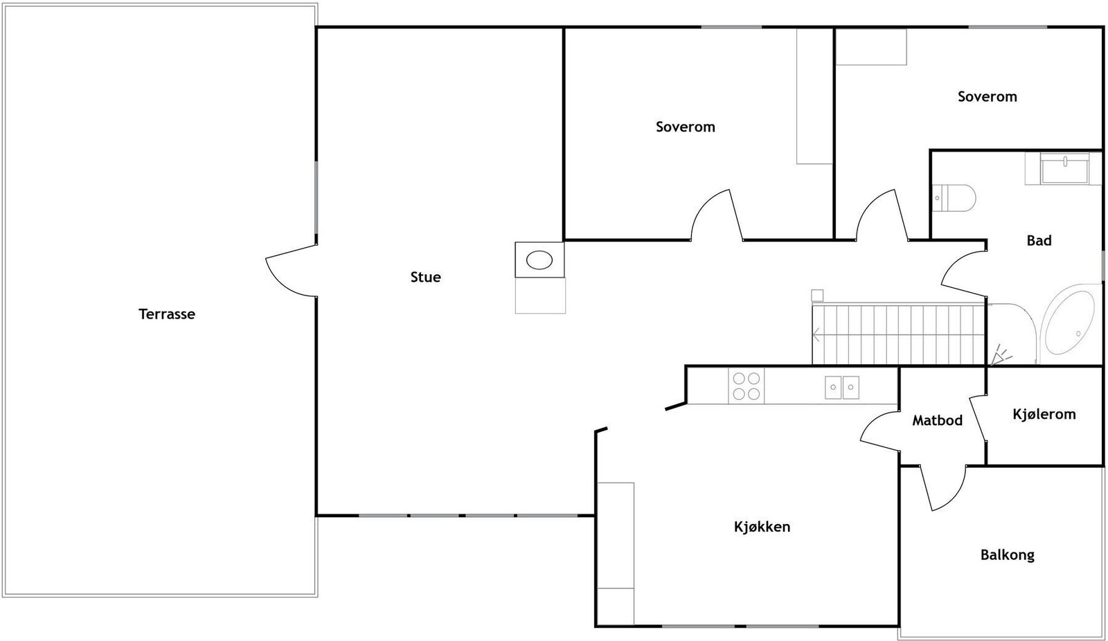 Plantegning 1.etasje 2D Galleribilde