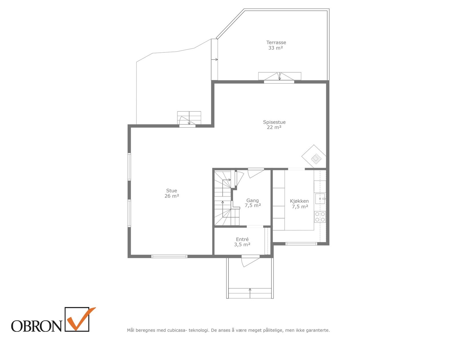 Planskisse hovedetasje. Galleribilde