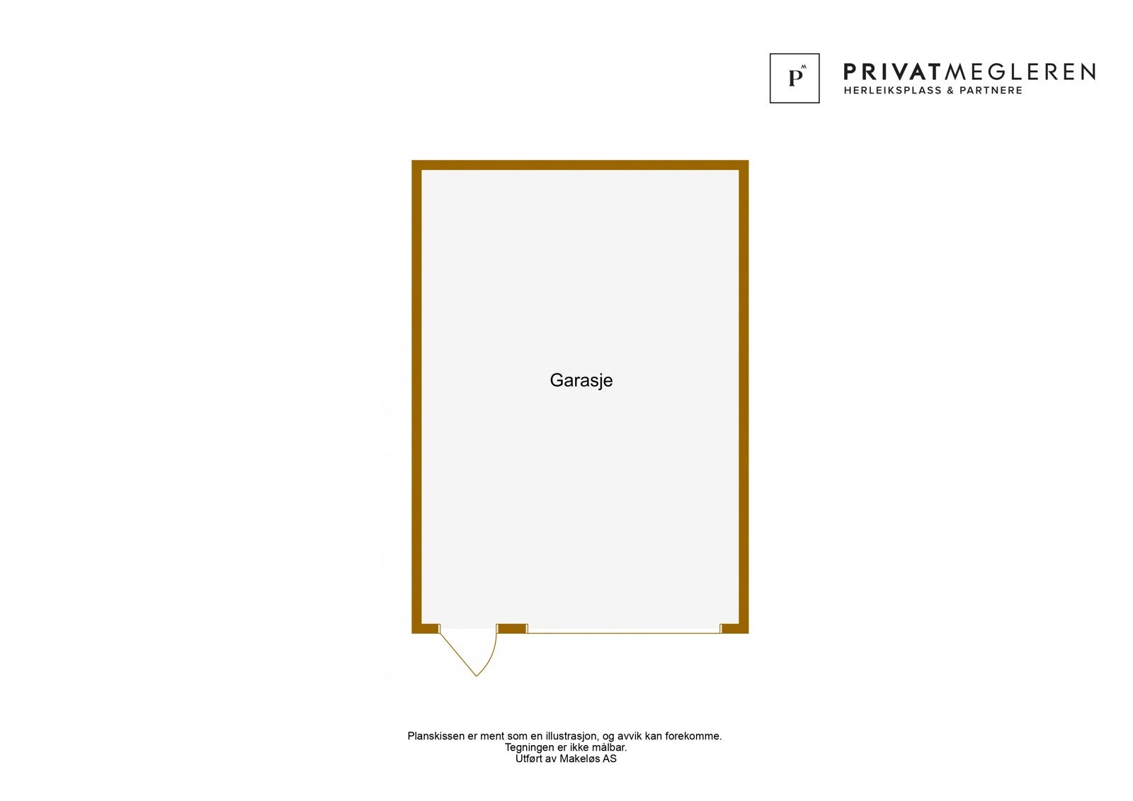 Plantegning garasje (illustrasjon, avvik kan forekomme) Galleribilde