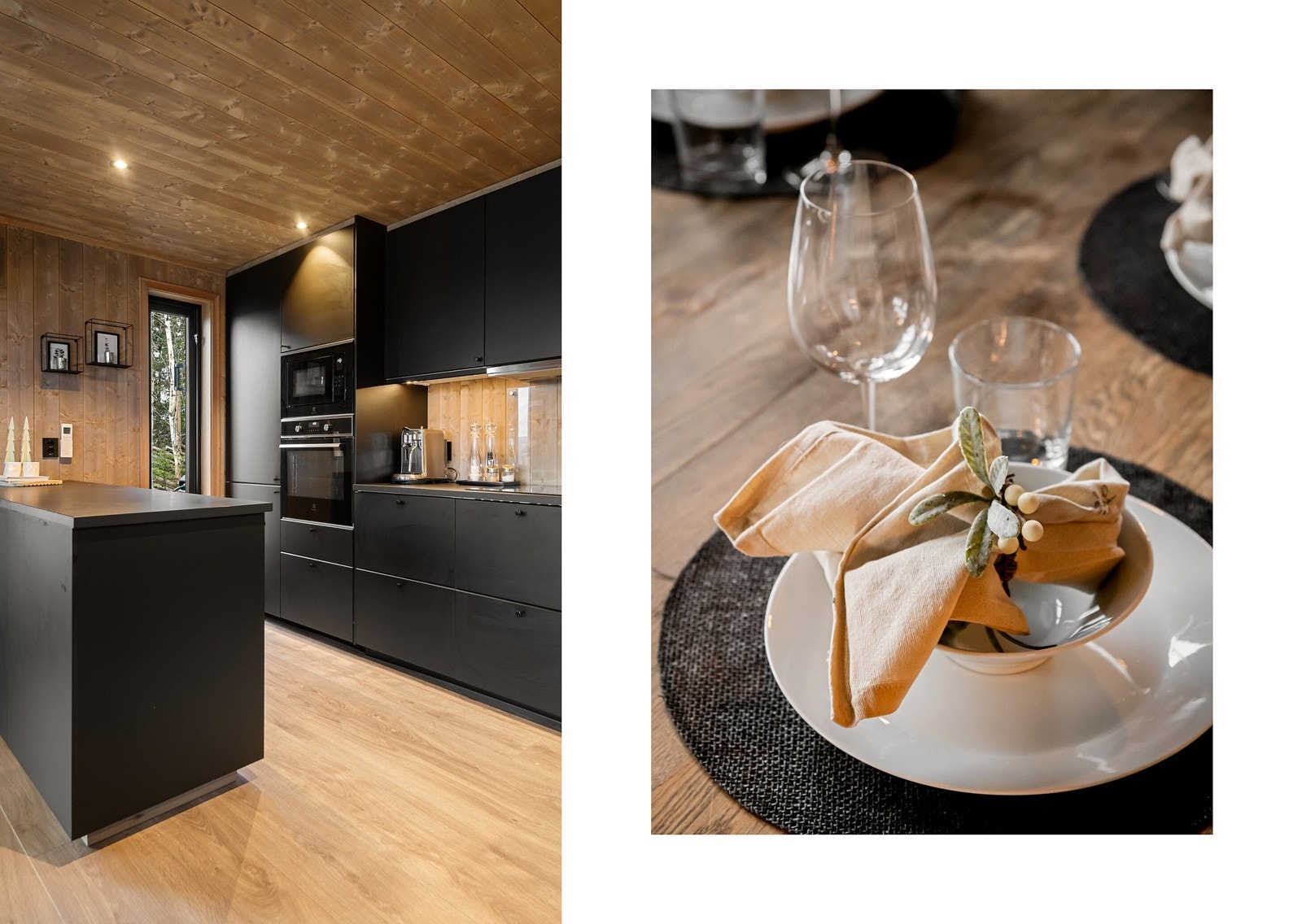 Her er det generøst med rom både hva gjelder skap-, skuff- og arbeidsplass, og alle forhold ligger til rette for at husets kokk fritt kan boltre seg. Ved kjøkkenøya er det også montert varmepumpe som sørger for et deilig klima i hele hytten. Galleribilde