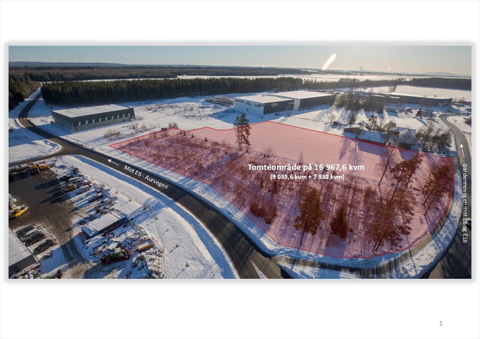 NÆRINGSTOMT PÅ 16 969 KVM I GARDERMOEN VEST NÆRINGSPARK Galleribilde
