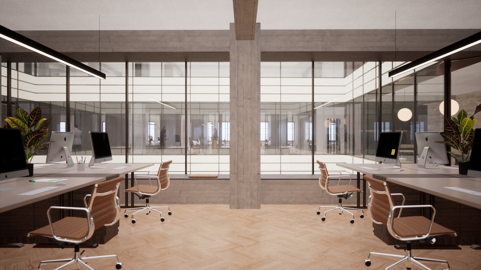 Fra kontoretasjen - arbeidsplasser Galleribilde