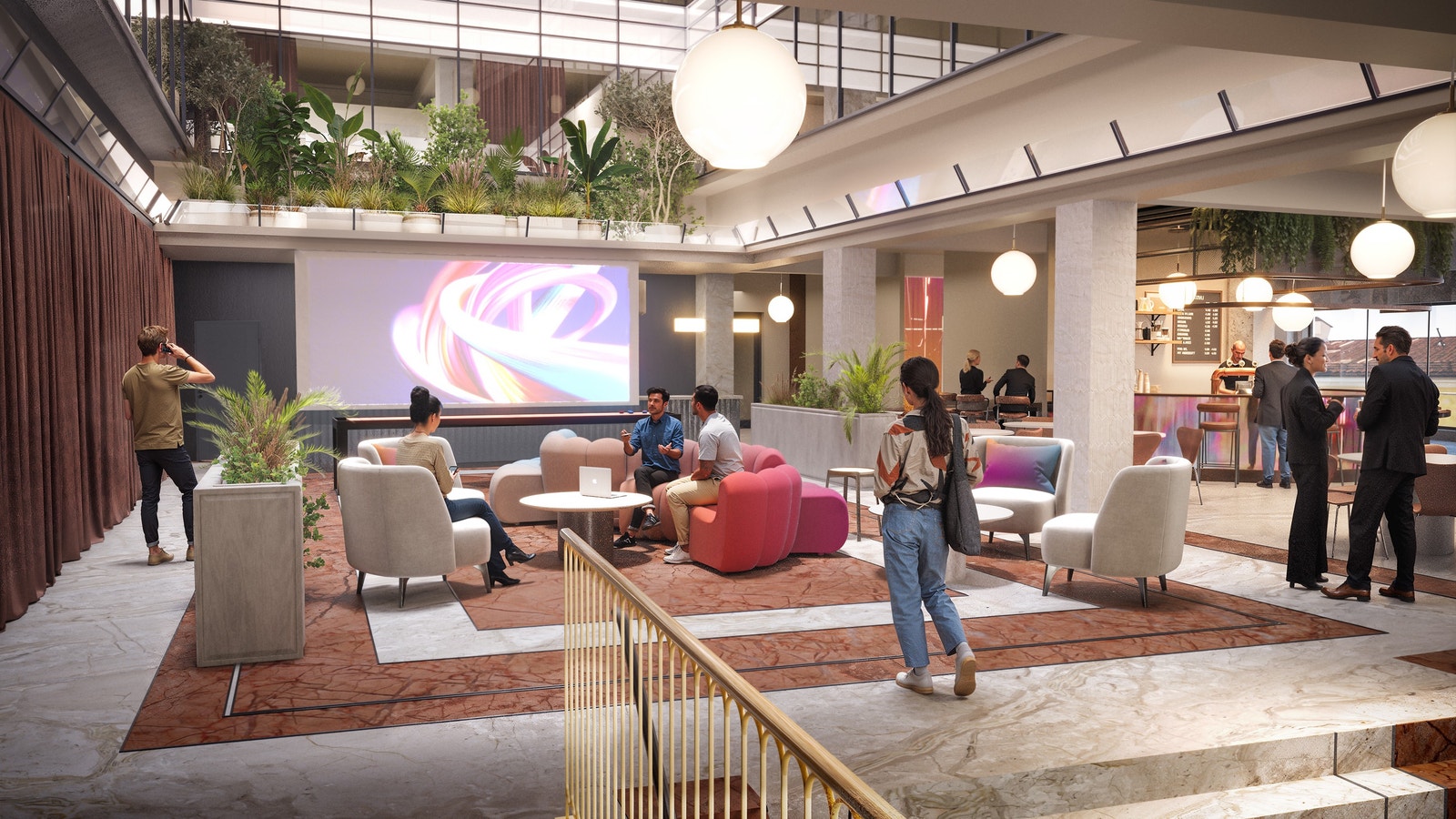 Sosiale soner og touchdown arbeidsplasser Galleribilde