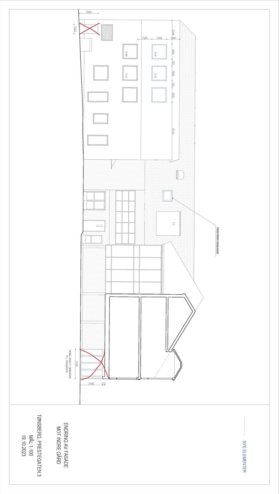 Tegning med fasadeendringer Galleribilde