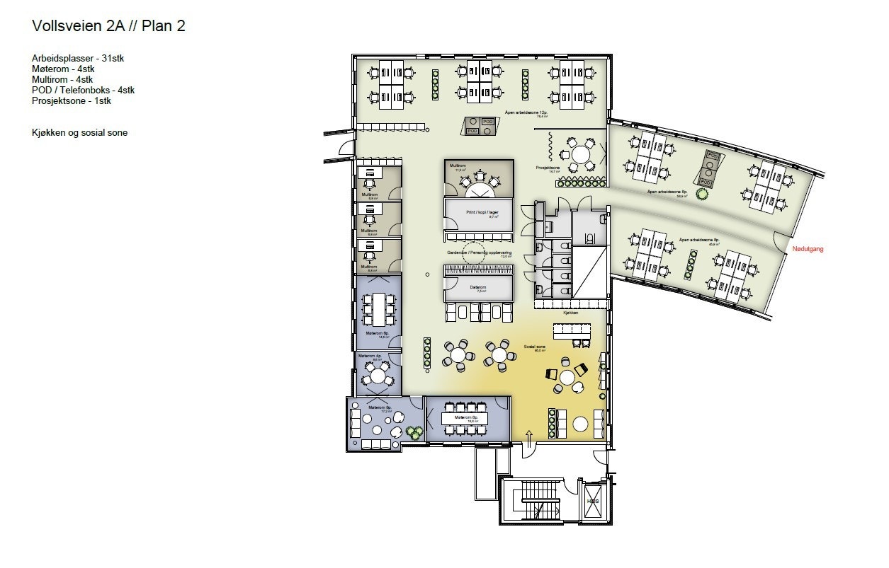 Møbleringsplan B - BTA 752 m² Galleribilde