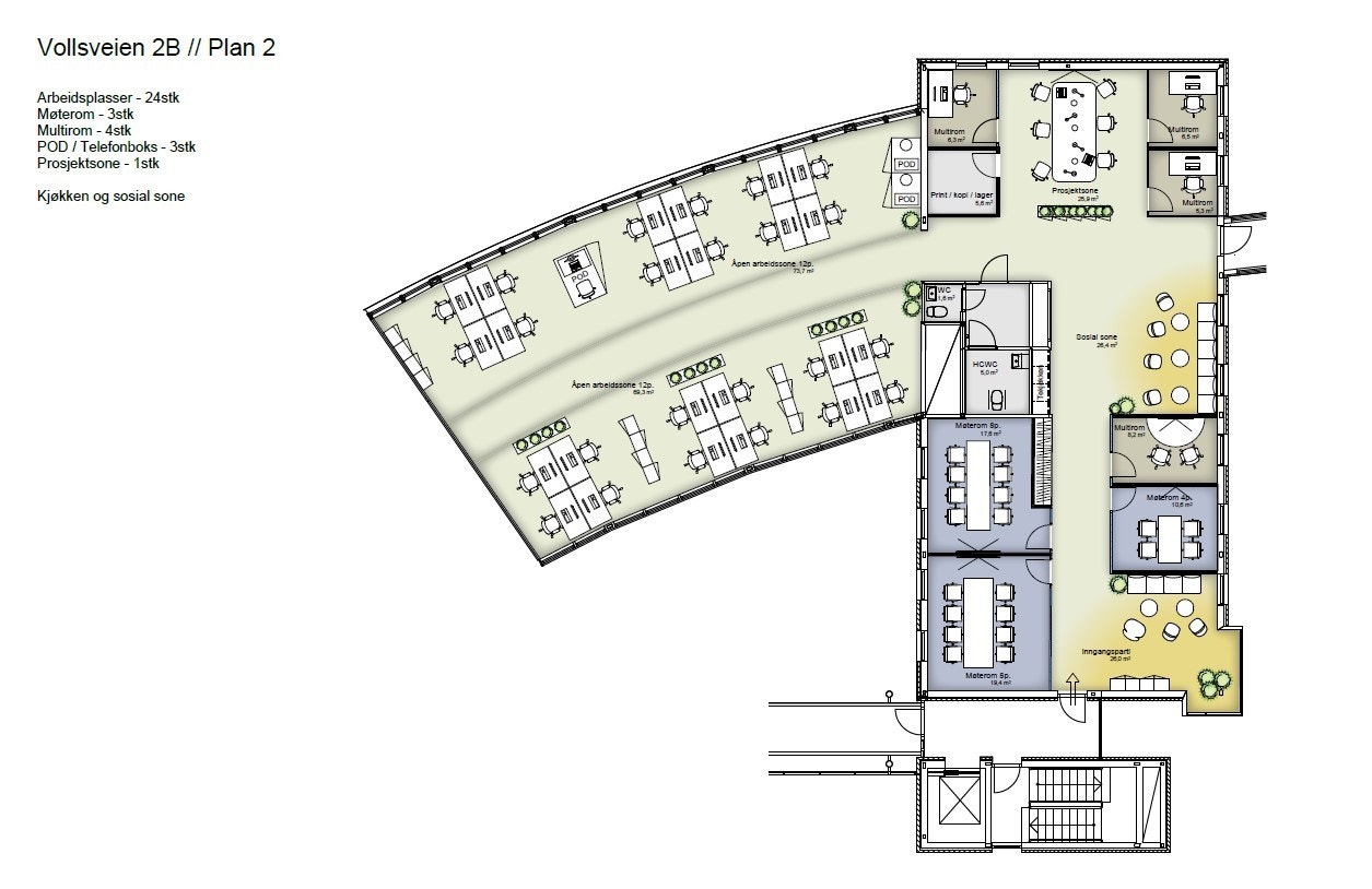 Møbleringsplan C - BTA 557 m² Galleribilde