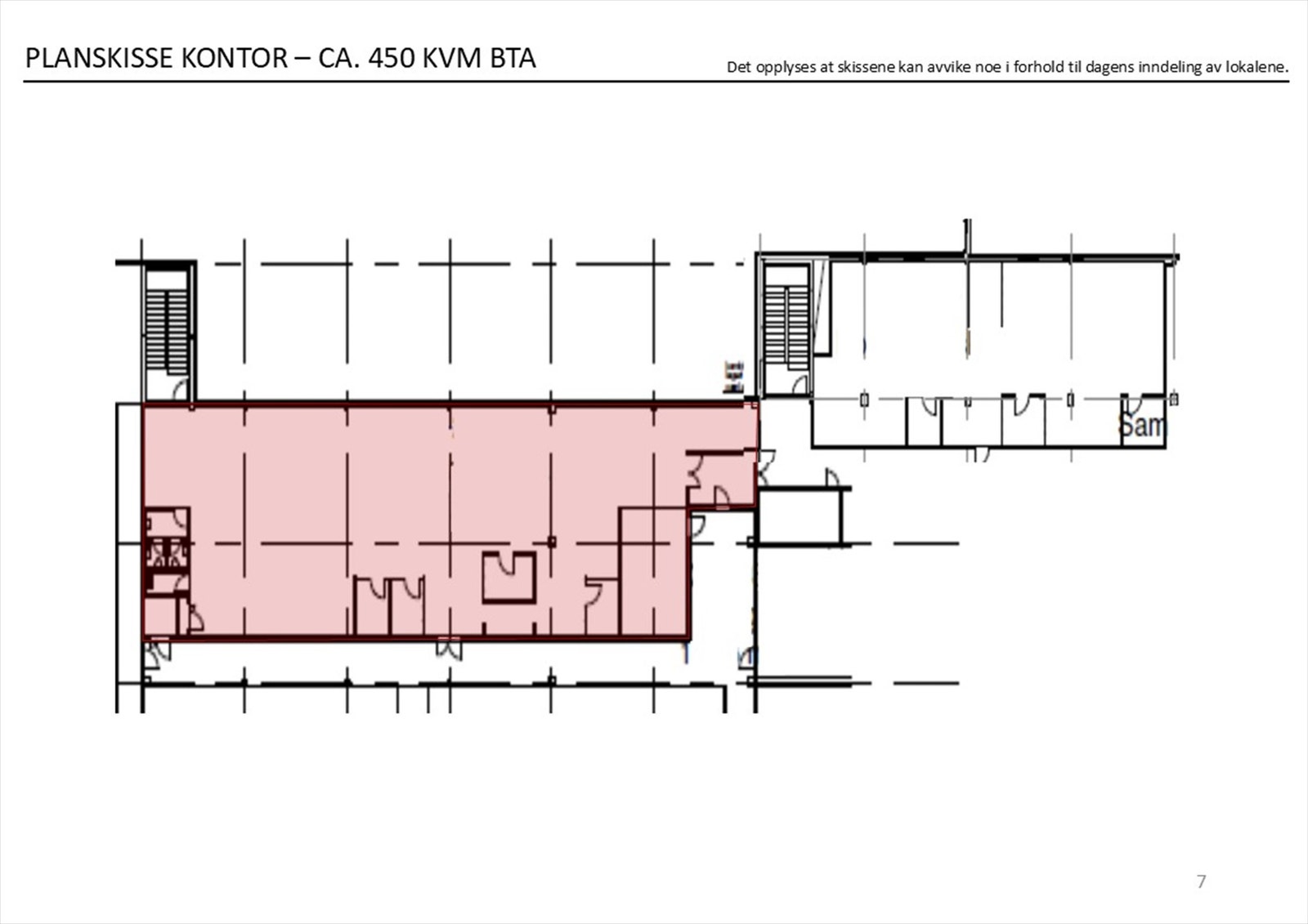 Planskisse kontor. Galleribilde