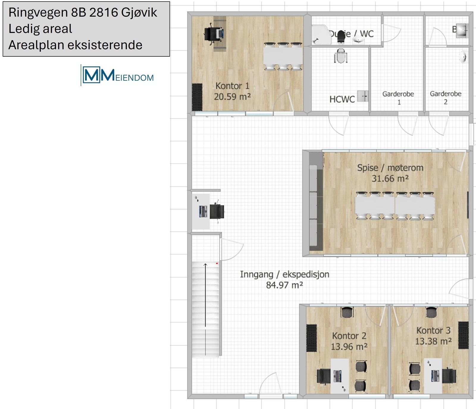 Arealplan 2D. 1 etg. Galleribilde