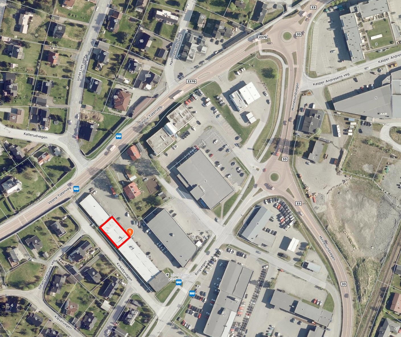 Sentral beliggenhet på Kirkeby, nær innlandets mest trafikerte rundkjøring Galleribilde