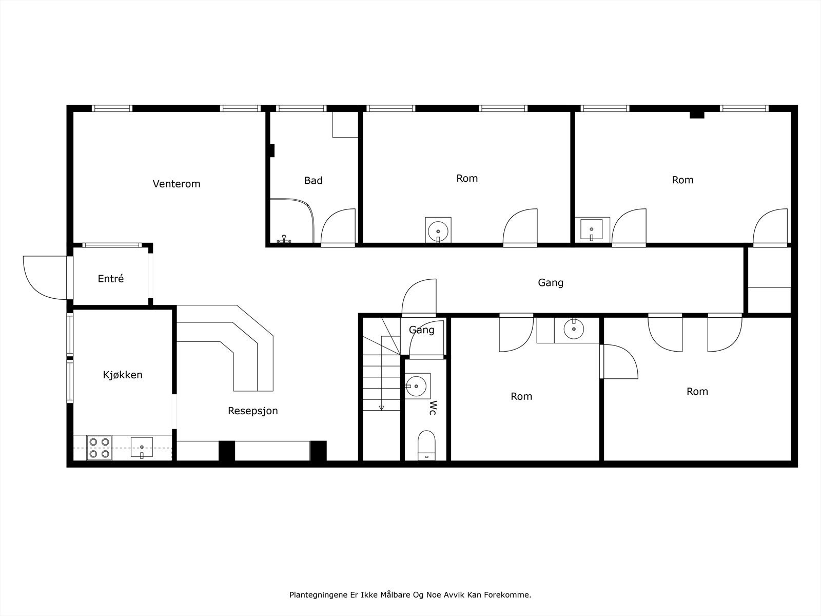 Plantegning u. etg. Galleribilde