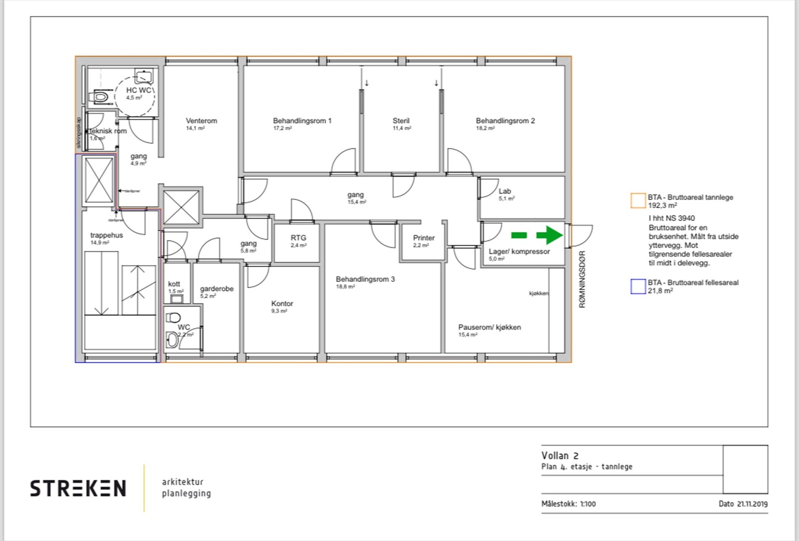 Plantegning av 4.etg. Galleribilde