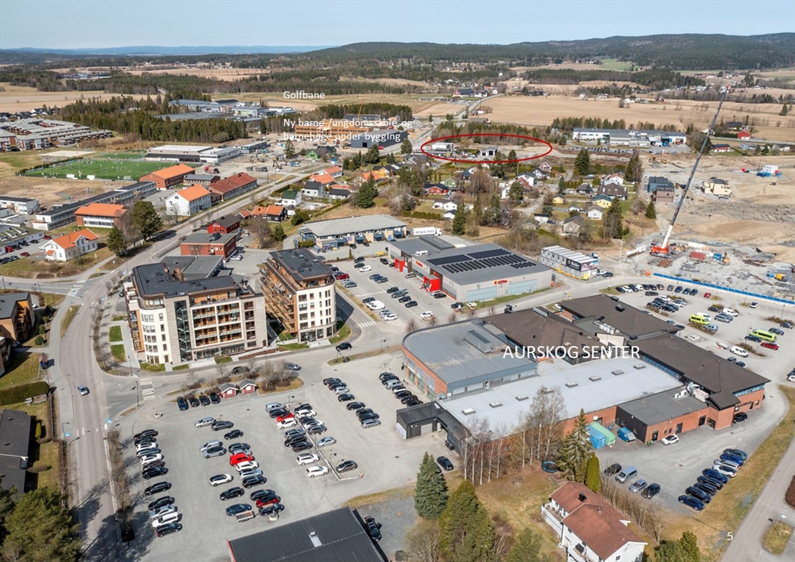 Utviklingstomt på ca. 18 292 kvm rett på utsiden av Aursmoen sentrum Galleribilde