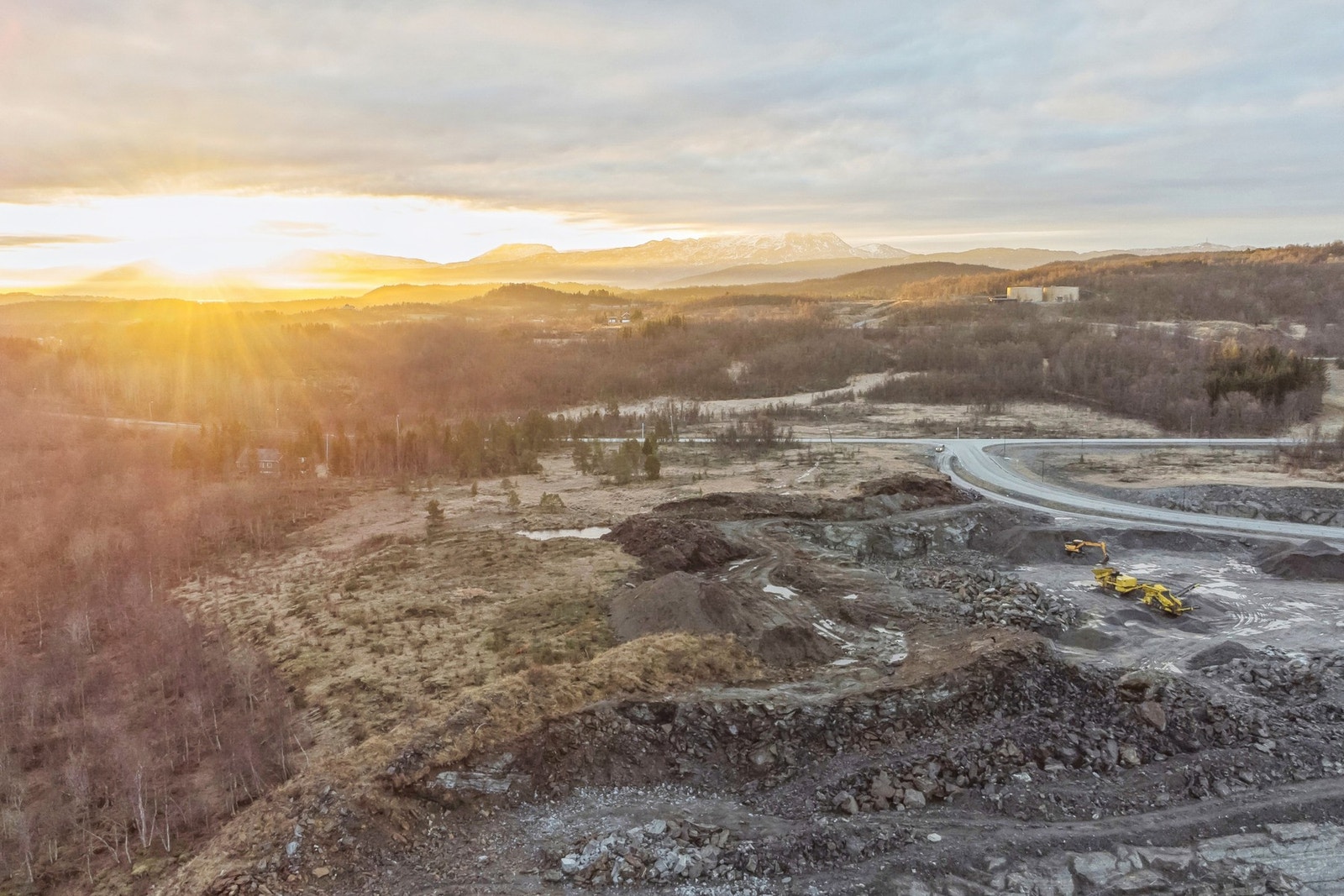 Dronebilde av område. Galleribilde