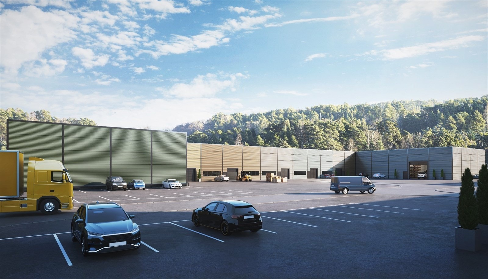 Fleksible lagerareal fra ca. 300 til ca. 4 000 kvm BTA mot Vuluvegen. Galleribilde