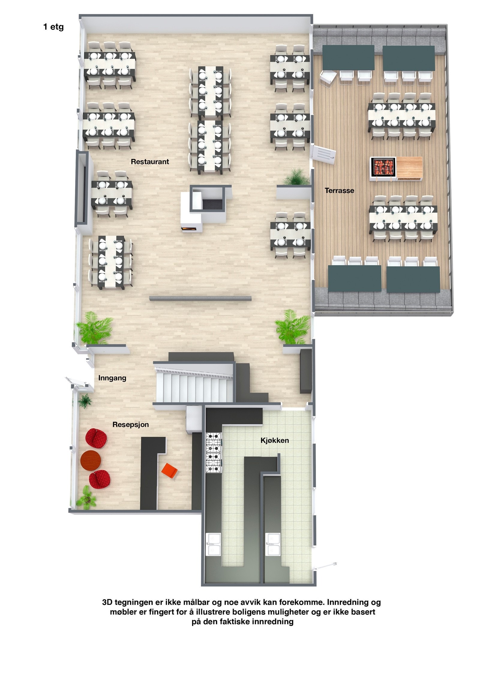 Plantegning 1. etg. Galleribilde