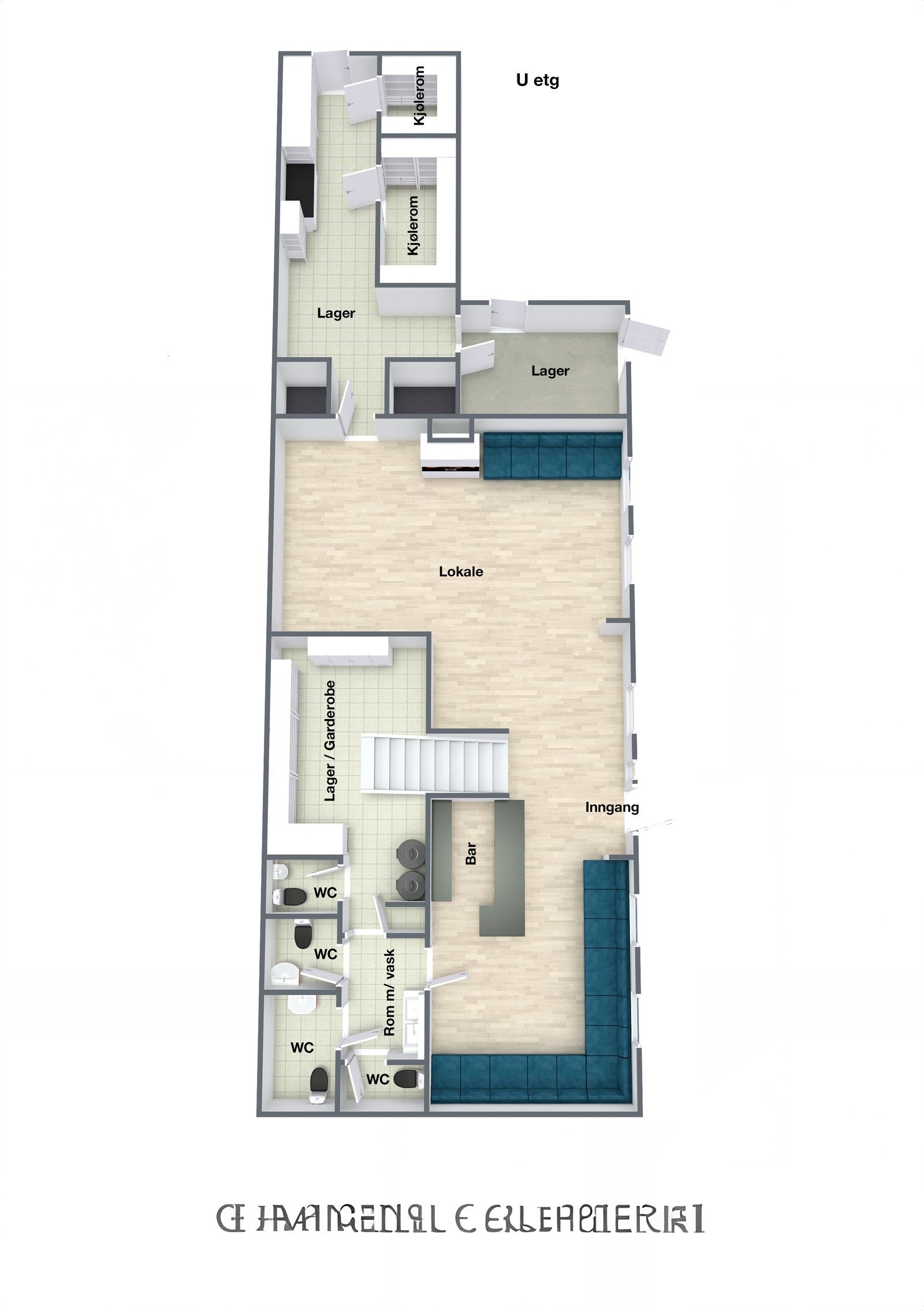 Plantegning U. etg. Galleribilde