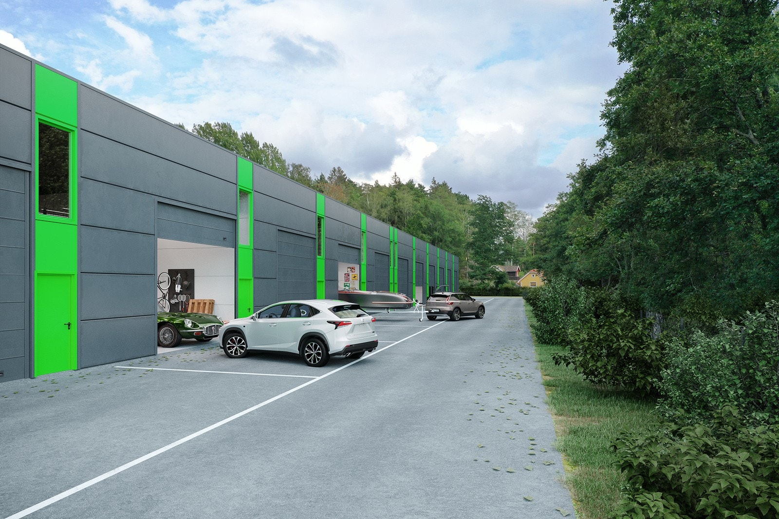 Det vil være mulig å parkere foran egen seksjon. Galleribilde