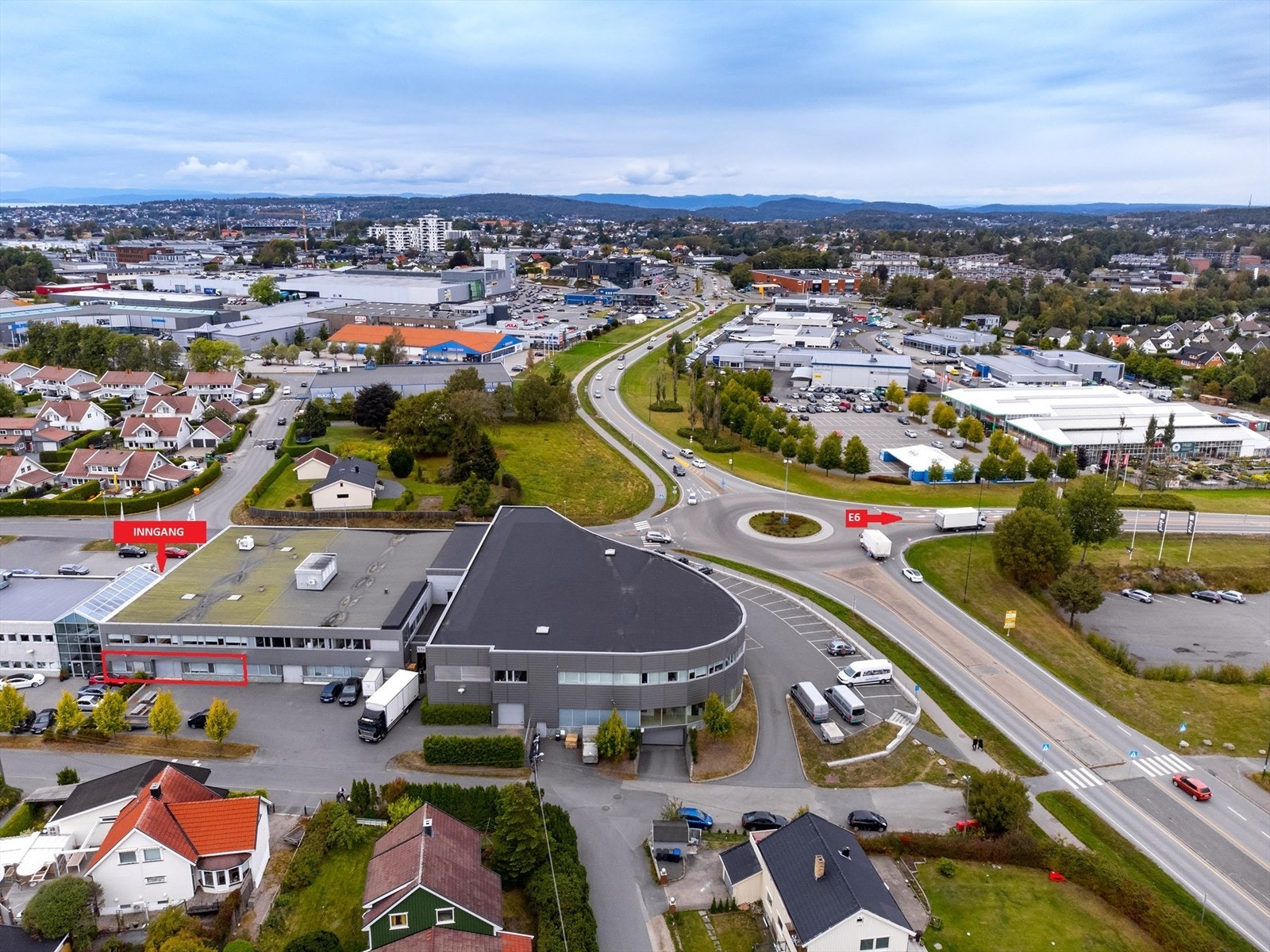 Ekholtveien 114 fra luften Galleribilde