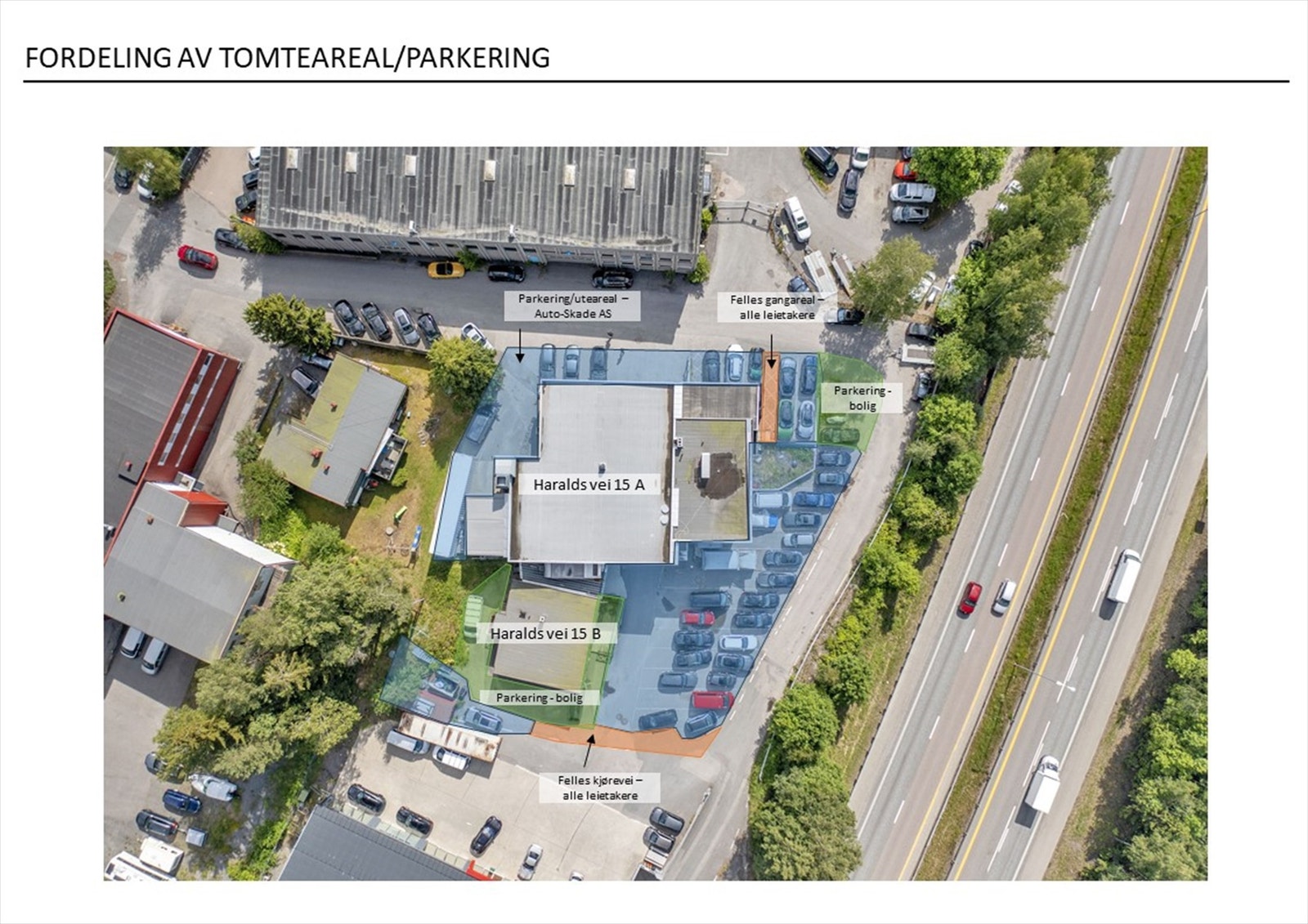 Eiendommen har god parkeringsdekning - hvor det er egne plasser til alle byggets leietakere. Galleribilde