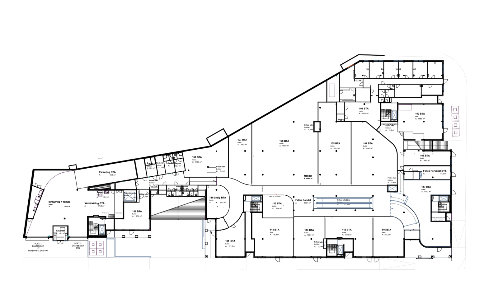 Plan 1 - Butikksenter arealoversikt Galleribilde