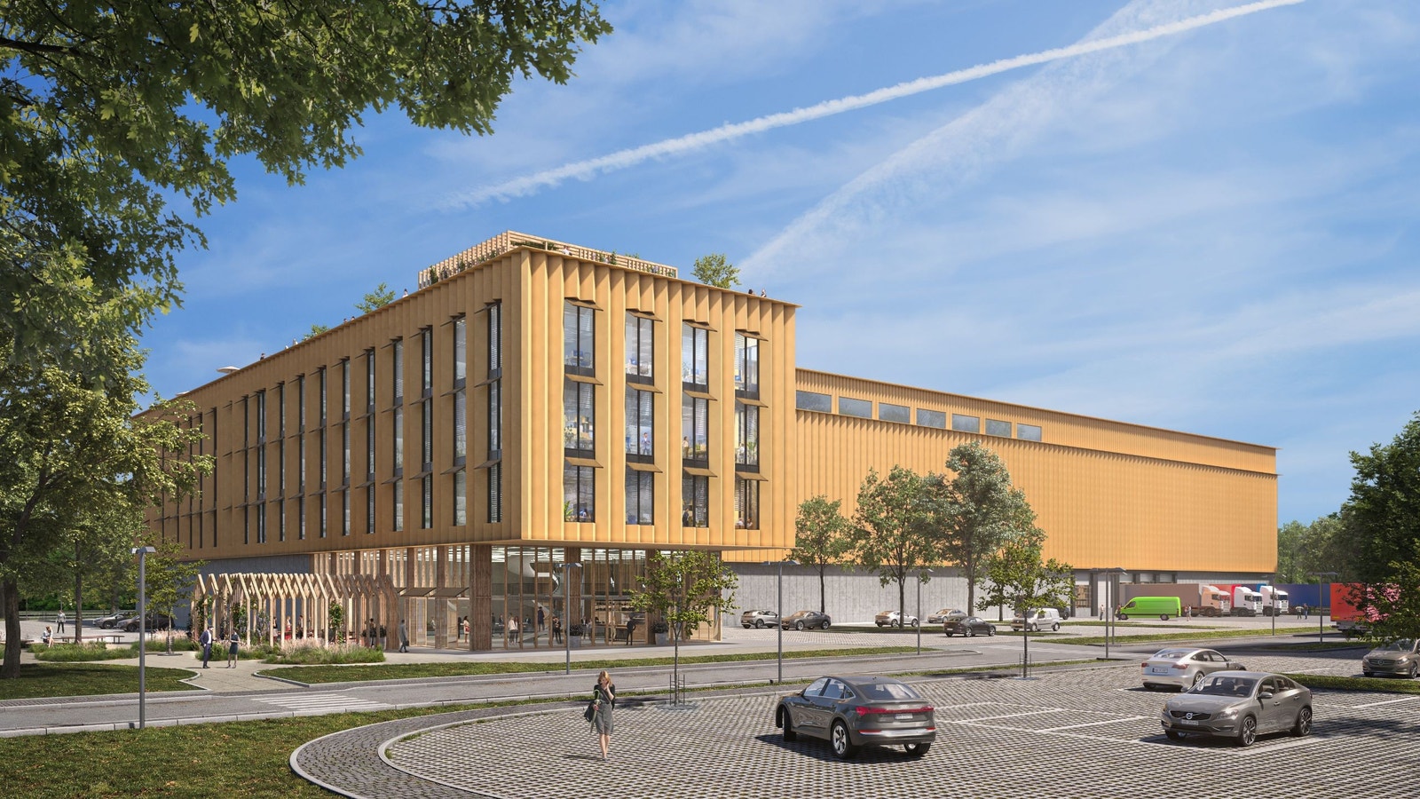 Moderne hovedkontor med store lagerfasiliteter Galleribilde