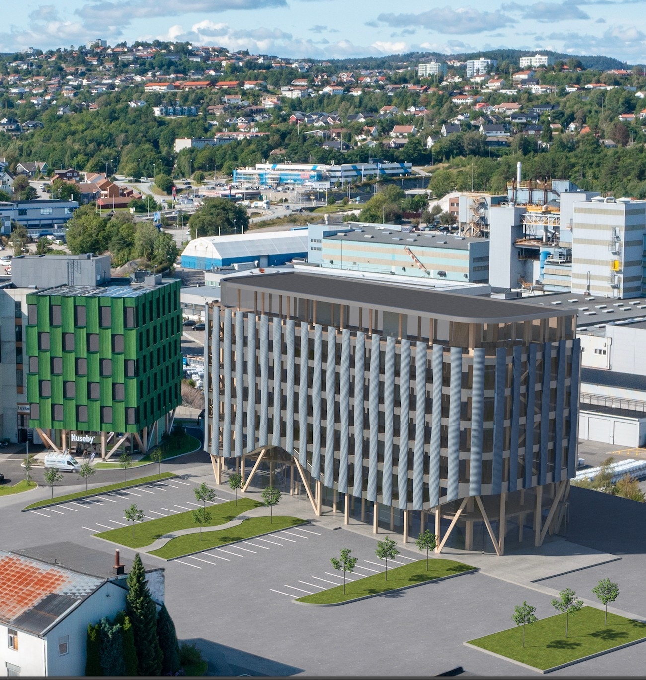 Bygget planlegges med en bærekonstruksjon i limtre og massivtre Galleribilde