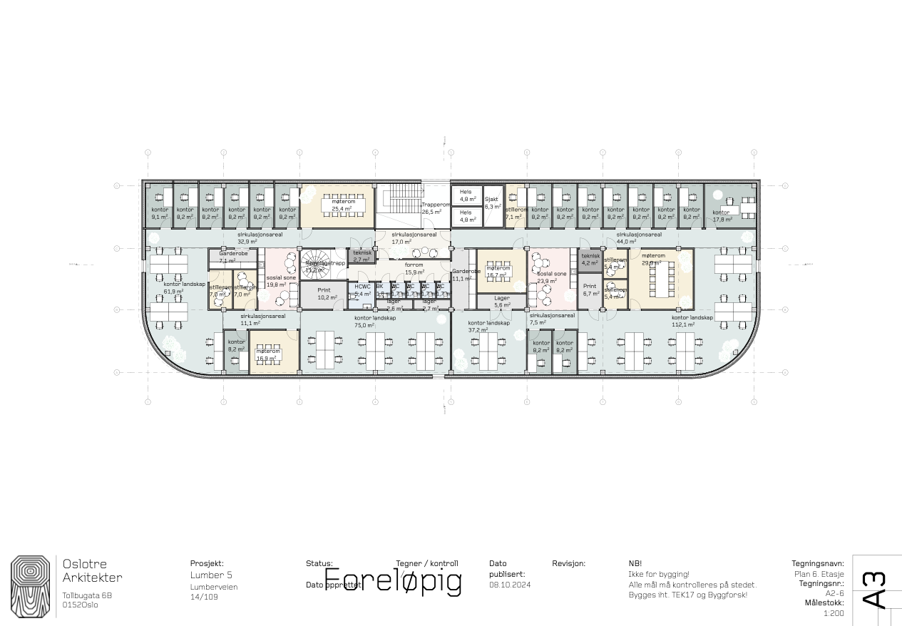 Eksempel plantegning 3-7 etasje Galleribilde