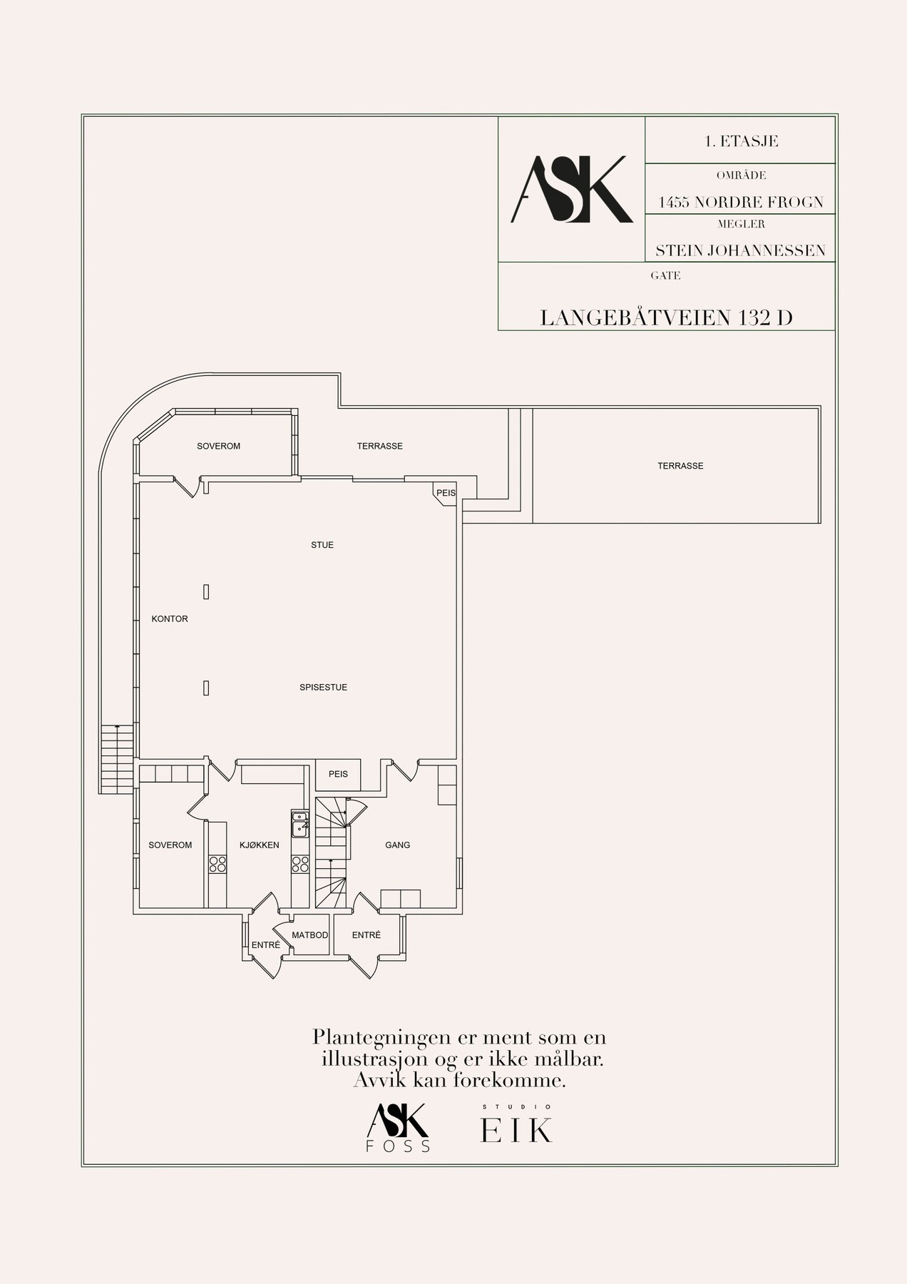 illustrasjon planløsning 1. etasje. Galleribilde