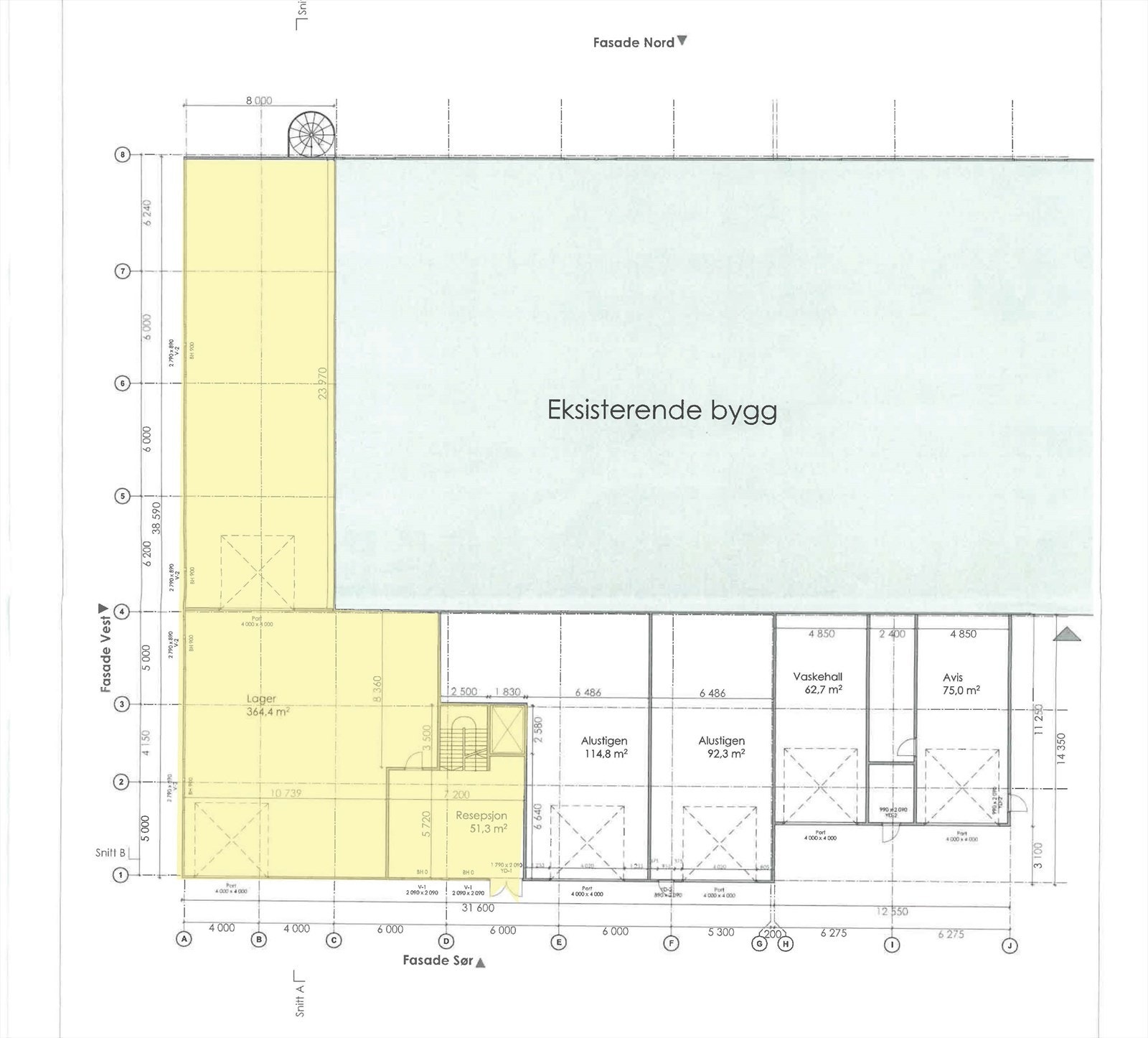 Plantegning 1.etg Galleribilde