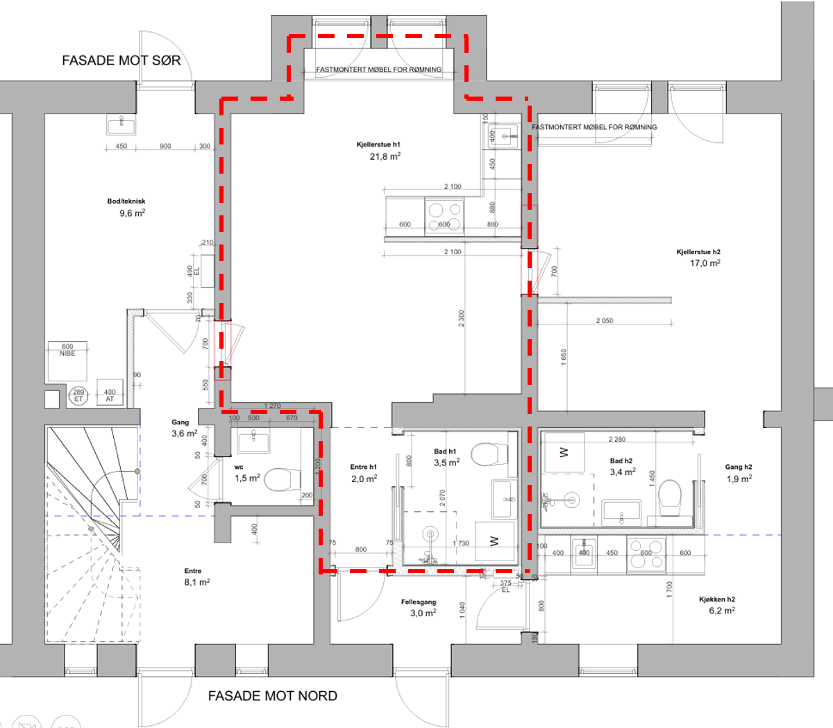 Plantegning leilighet (27 m2) Galleribilde