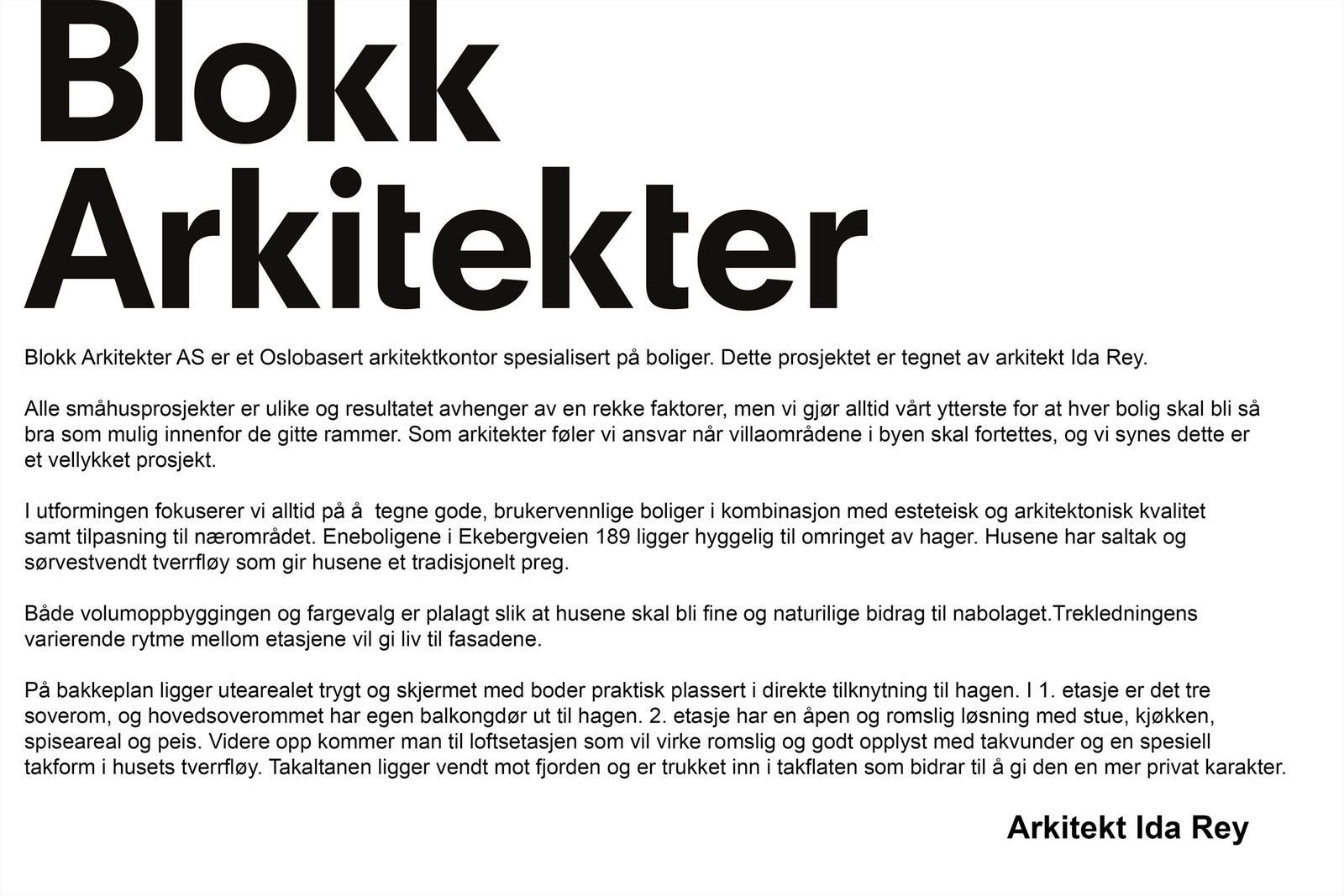 Blokk arkitekter. Galleribilde