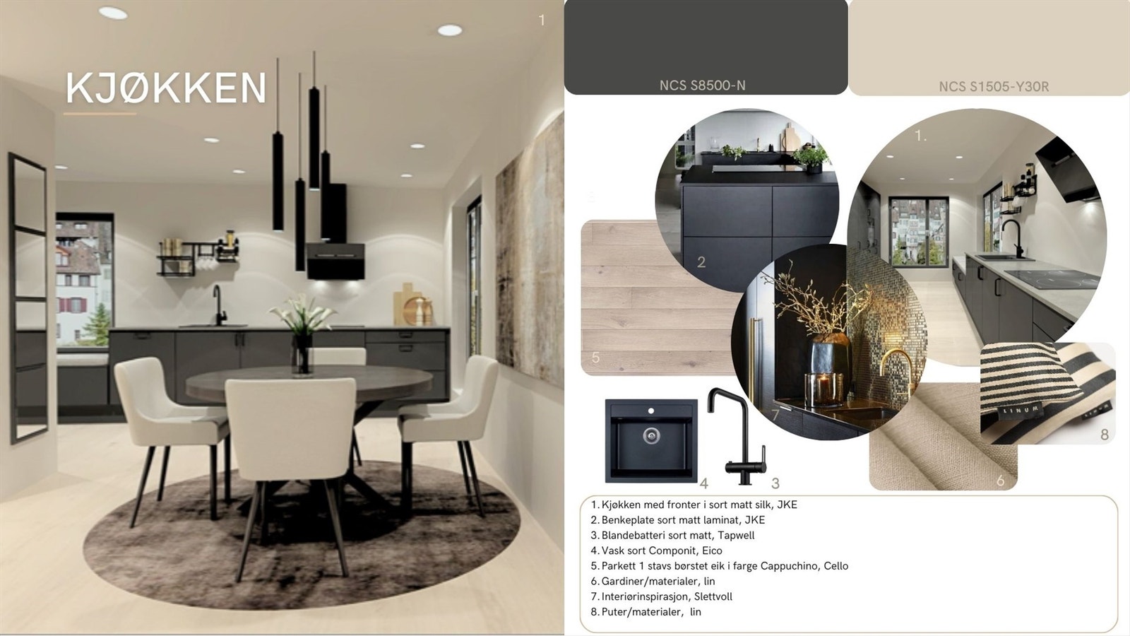 Oppgradert leveranse - satt sammen av interiørdesigner. Galleribilde