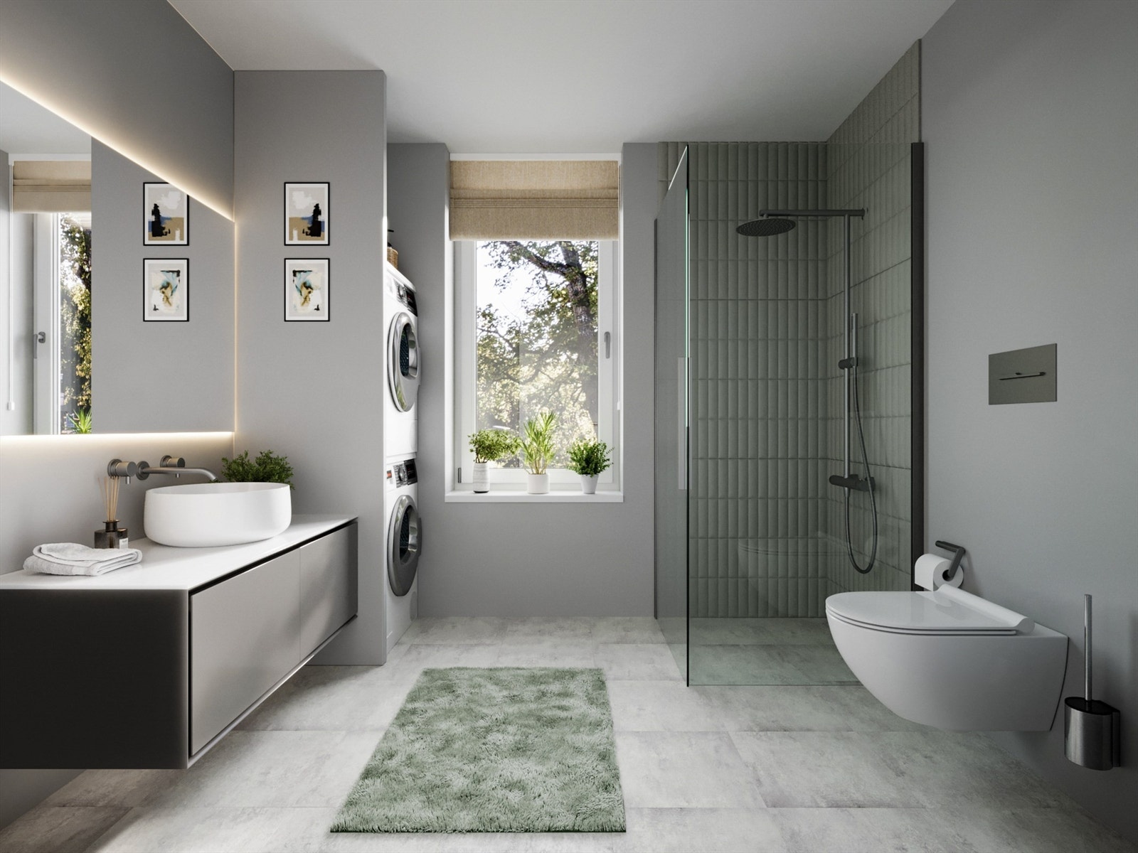 3 D illustrasjon baderom (avvik vil forekomme). Galleribilde