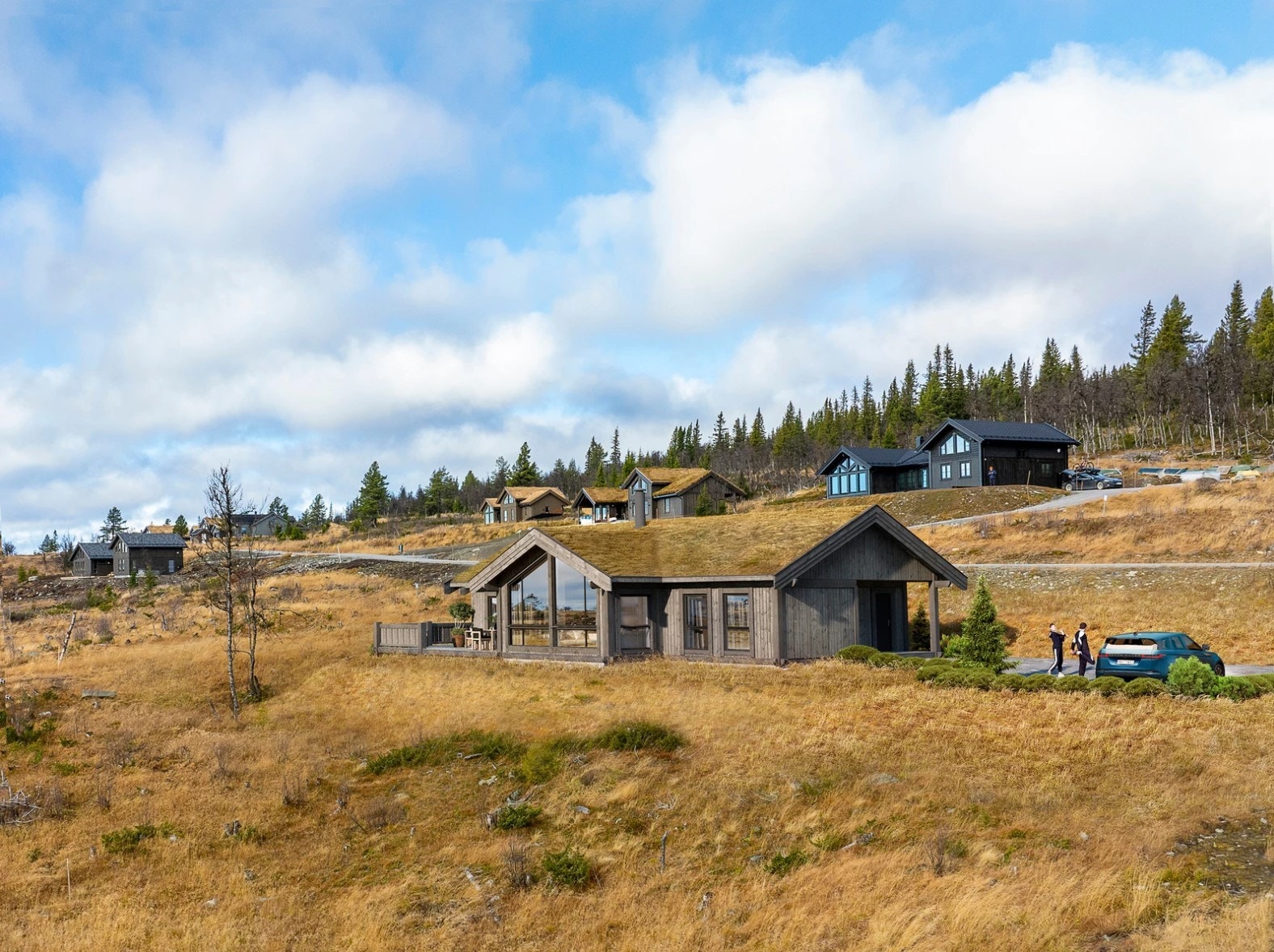 Hytta visualisert inn på tomta Galleribilde
