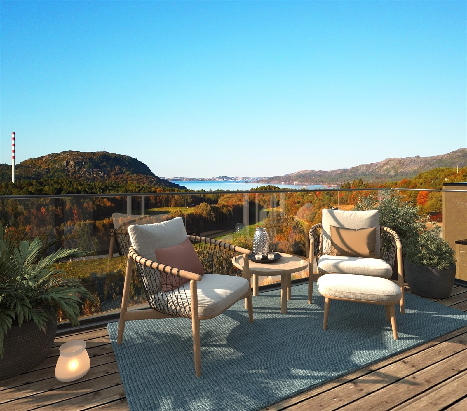 Steinsvikhøga - Illustrasjon terrasse Galleribilde