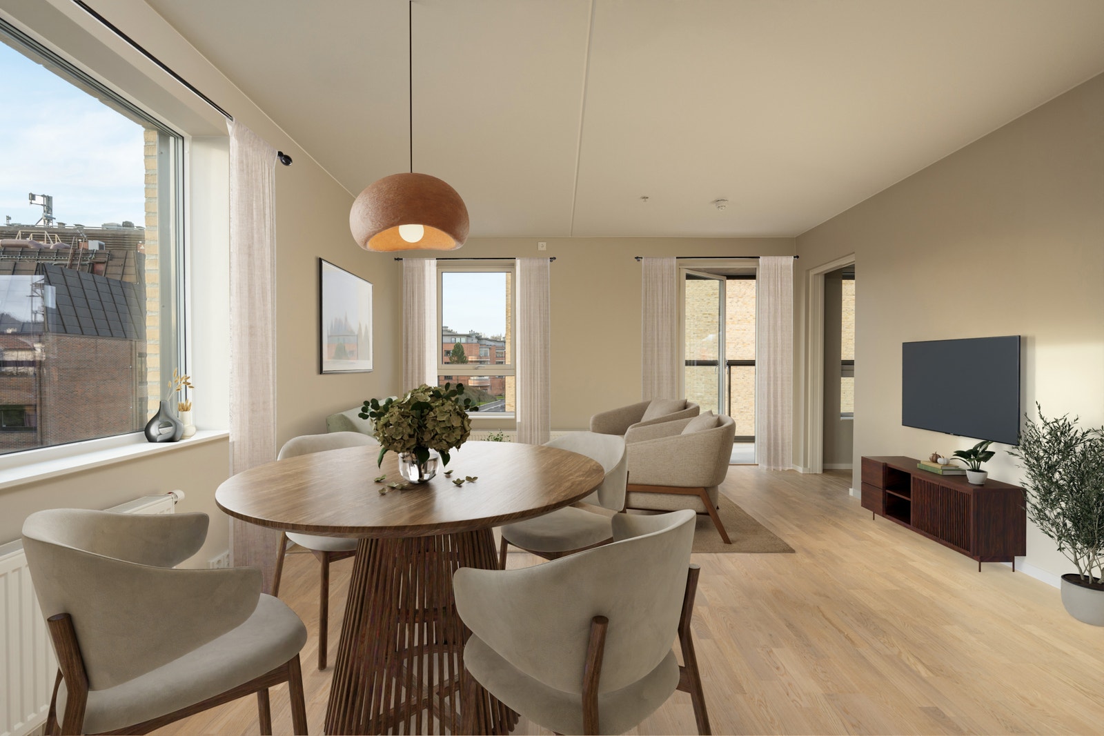 Boligen er digitalt møblert Galleribilde