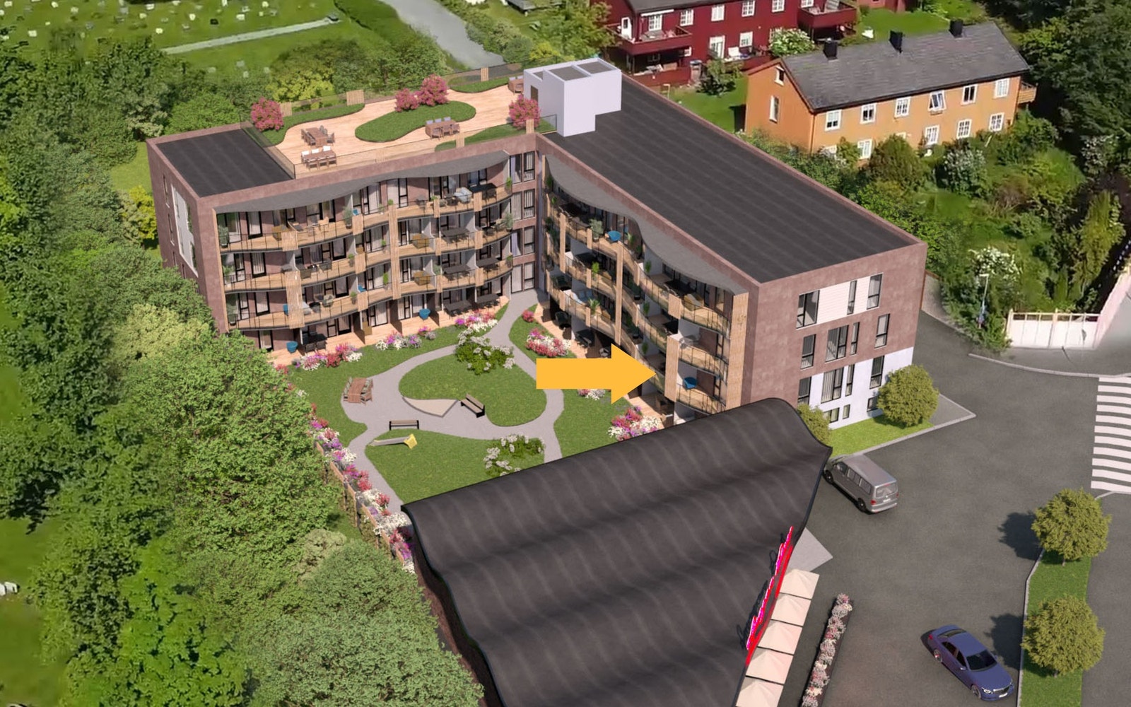 Å bo i Lademoen er en opplevelse som er helt unik, der historie, kultur og modernitet møtes og skaper en virkelig spesiell atmosfære. Illustrasjon, avvik vil forekomme. Galleribilde