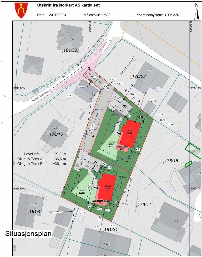 Tomtene som er under fradeling Galleribilde