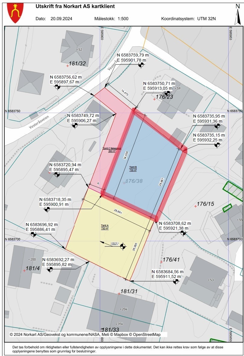 Tomt B - 730m2 som annonseres Galleribilde
